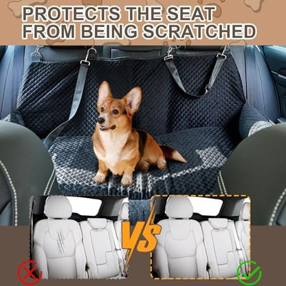 Suzile Dog Car Seat Bed for Large Under 100lbs Dogs Fully Detachable and Washable Car Bed with Safety Tethers Comfortable Dog Protector for Home Travel Camping, 49'' x 22" (Black) - Image 6