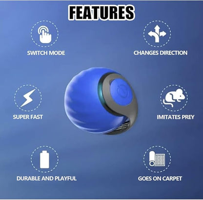 2 Packs Speediest Tail 2.0 Cat Toy,Interactive CatToy,CatToys for Indoor Cats,Chewie Viral Cat Ball,Adjustable Sports Rolling Toy,Electric Rolling Ball Christmas Birthday Gift for Pets
