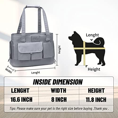 Dog Carrier, Cat Carrier, Pet Carrier, Foldable Waterproof Premium Oxford Cloth Dog Purse, Portable Bag Carrier for Small to Medium Cat and Small Dog（Grey） - Image 5