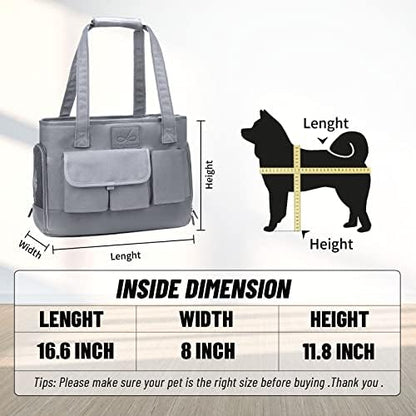 Dog Carrier, Cat Carrier, Pet Carrier, Foldable Waterproof Premium Oxford Cloth Dog Purse, Portable Bag Carrier for Small to Medium Cat and Small Dog（Grey） - Image 5