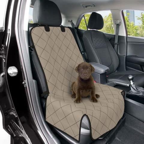 Covers & All Dog Car Front Seat Cover, 260 GSM, Made of Water-Repellent, Tear-Resistant Polyester Fabric, Layered with a 160 GSM Anti-Skid Material (Beige, 24" H X 20" W X 20" D)