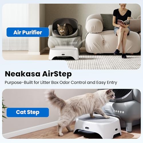 Neakasa Airstep, 2-in-1 Litter Box Air Purifier & Cat Step, 3-Mode Odor, Dust & Pet Hair Control, Air Filter Compatible with M1 Plus / M1 Lite and Most Automatic & Basic Litter Boxes - Image 2