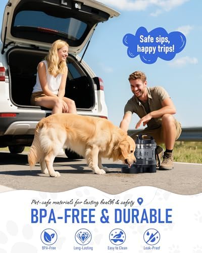 Dog Water Bottle Travel Bowl, 77oz Large Portable Dog Water Bowl Dispenser, Leakproof Pet Drinking Bottle Dispenser for Hiking Camping Walking Travelling Beach Car Trips, BPA Free, Black - Image 3