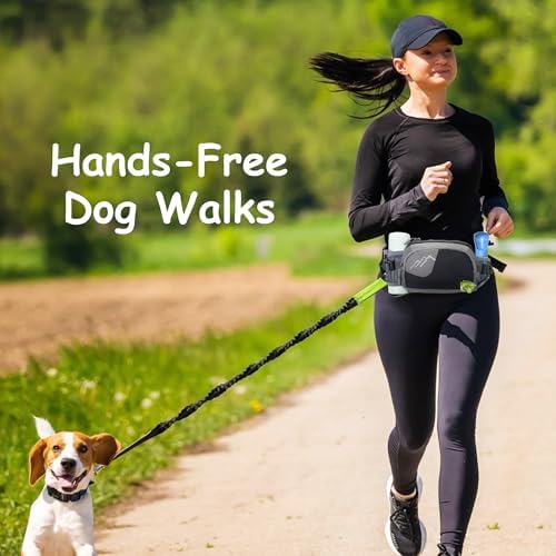 Dog Walking Fanny Pack with Removable Treat Pouch & 2 Retractable 300ml Water Bottle Holders, No Spill Magenetic Clasp - Hands-Free Pouches Training Waist Bag for Dog Owners, Poop Bag Dispenser - Image 2