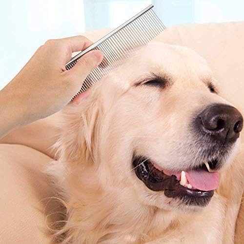 Cafhelp 2 Pack Dog Combs with Rounded Ends Stainless Steel Teeth, Cat Comb for Removing Tangles and Knots, Professional Grooming Tool for Long and Short Haired Dog, Cat and other pets, 6.3IN/7.4IN - Image 5