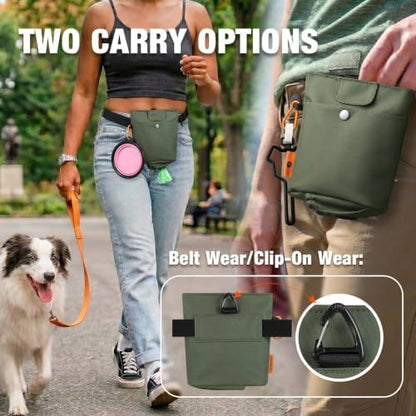 FOREGOER Dog Treat Pouch with Magnetic Closure, 4 Cup Training Bag Outdoor - Image 2