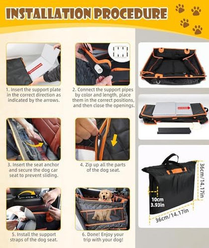 EPN Dog Car Seat, Back Seat Extender for Medium and Large Dogs, Black - Image 5