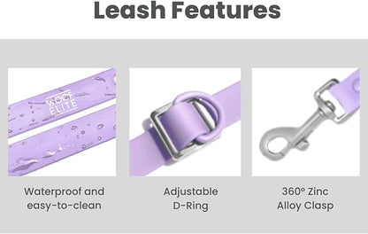 Hands-Free Waterproof Dog Leash, Adjustable Waist & Crossbody Dog Leash for Running, Walking & Hiking (Lilac, 7 FT)