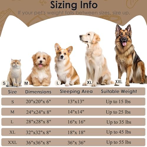 Extra Large Dog Beds, 36in Human Dog Anxiety Relief Comfort Bed (Camel) - Image 2