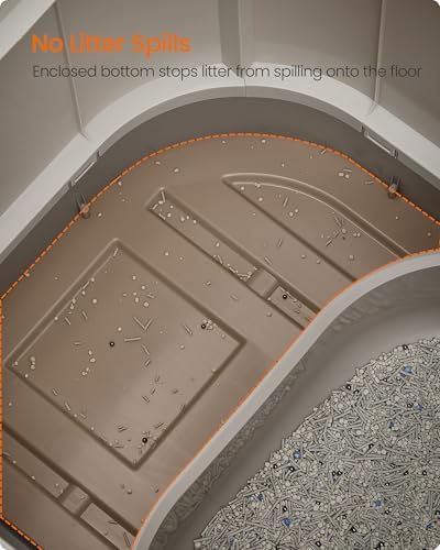 Feandrea Cat Litter Box with Lid, XL Enclosed, Slide-Out Tray, Scoop - Image 5