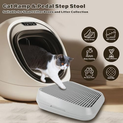 Cat Ramp for Litter Box, Anti-Tracking Cat Litter Trapper, Grey - Image 3