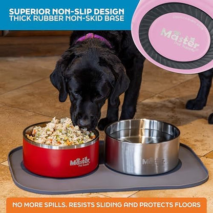 Master Pet Supply Stainless Steel Dog Bowls 128 oz Heavy Duty Rose Quartz - Image 5