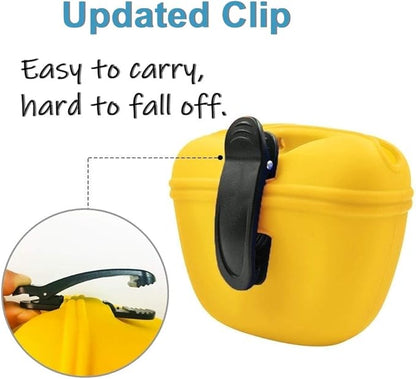 RoyalCare Silicone Dog Treat Pouch-Small Training Bag-Portable Dog Treat Bag for Leash with Magnetic Closure and Waist Clip[US Design Patent]