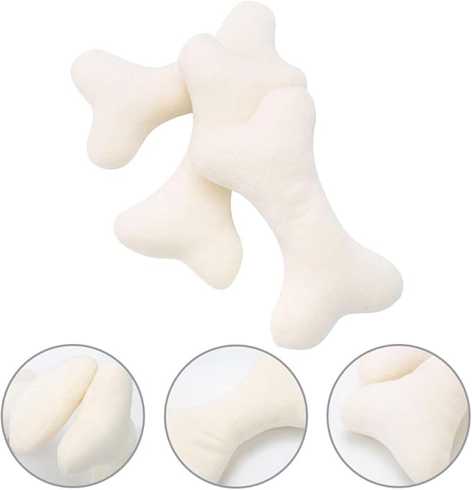 JOYELF Squeaky Dog Toy Plush Dog Chew Toy for Puppy Dogs, Interactive Non Toxic Chase Fetch Dog Toys with Squeakers for Dogs, 3 Pack Bones