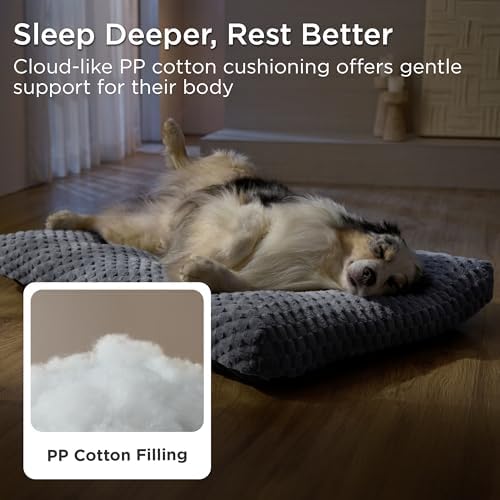 Bedsure Washable Dog Bed for Crate Medium Size Dog, Soft Bubble Fleece, 29" - Image 3