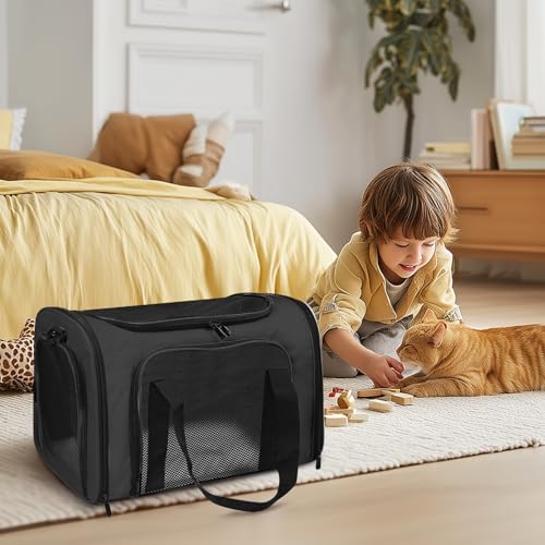 Cat Carrier Soft Up to 16 Lbs, Breathable Pet Travel Bag with Steel Frame - Image 6