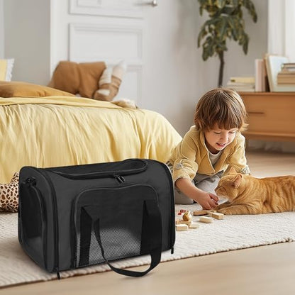 Cat Carrier Soft Up to 16 Lbs, Breathable Pet Travel Bag with Steel Frame - Image 6
