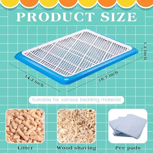 Mifoci 2 Pcs Dog Potty Tray, Mesh Puppy Training Pad, 19.7 x 14.2 Inch, Blue - Image 2
