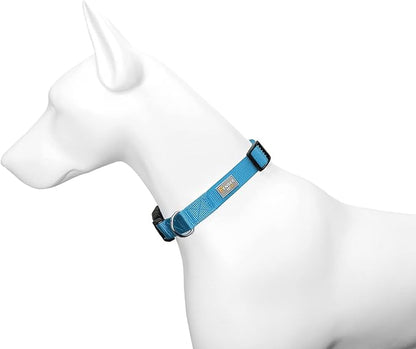 Dog Collar Light Blue Basic Dog Collars with Breathable Quick Release Nylon Pet Collar for Puppy Small Medium Large Dogs Boy