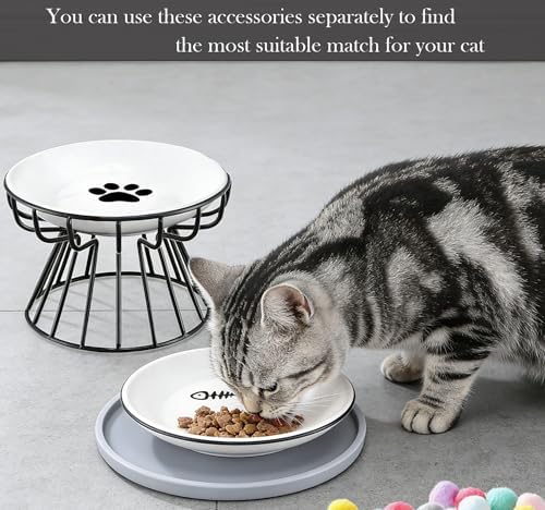 Elevated Cat Bowls Stand, 2 Pieces, Black - Image 6