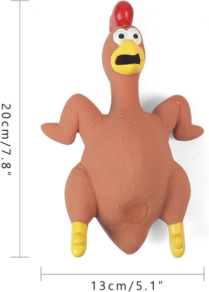 3-Pack Rubber Chicken Dog Toys with Squeakers - Loud Screaming Latex Toys for Small, Medium & Large Breeds - Ideal for Boredom - Busting and Interactive Fetch Play