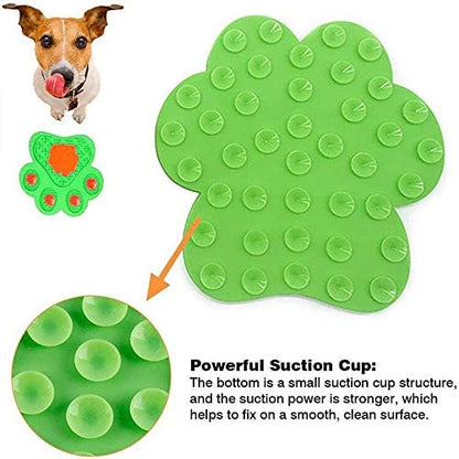 Dog Licking Mat for Anxiet Peanut Butter Slow Feeder Bowls Licking Pad with Strong Suction to Wall for Pet Bathing,Grooming,and Training (Green) - Image 3