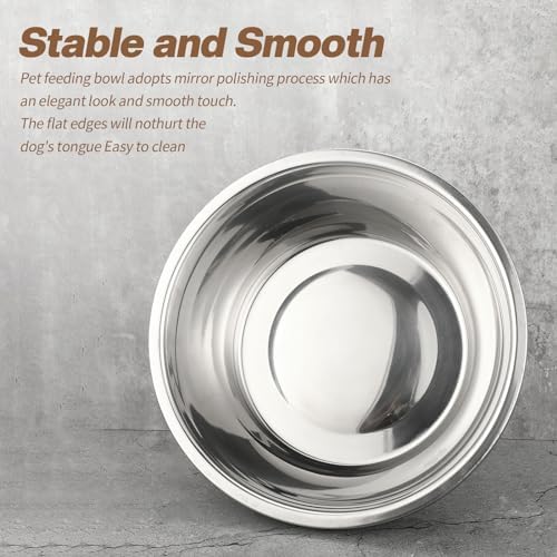 Ziliny 10 Pcs 8 Cup Metal Dog Bowls Stainless Steel Food Dish 64 Oz - Image 3
