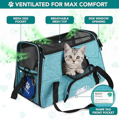 PetAmi Airline Approved Pet Carrier for Cats Small Dogs, Small Heather Blue - Image 3