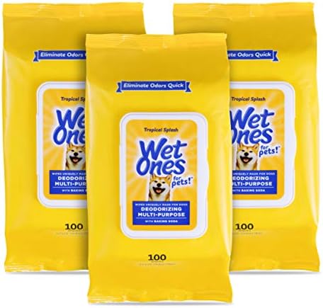Wet Ones for Pets Deodorizing Dog Wipes, Tropical Splash, 100 Count, 3-Pk by WetOnes