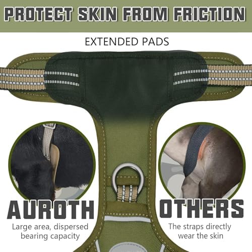 AUROTH Tactical Dog Harness for Large Dogs No Pull Adjustable Pet Harness Reflective K9 Working Training Easy Control Pet Vest Military Service Dog Harnesses - Image 4