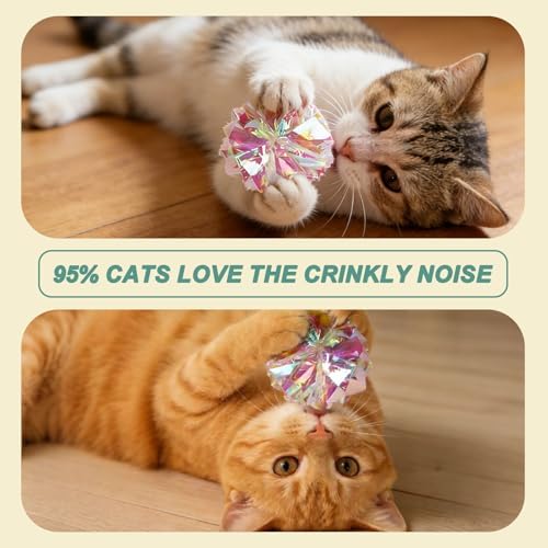 Silvervine Chew Sticks and Cat Crinkle Balls, Cat Chew Toy for Teeth Cleaning, Interactive Cat Toys for Indoor Cats, for All Cat Breeds (7 Pack) - Image 5