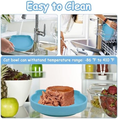 Silicone Cat Bowl with Suction Cup 7in Shallow Dog Food Dishes - Image 6
