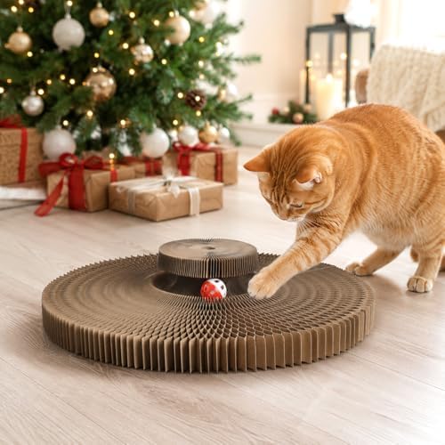 Wortade Reversible Magic Organ Cat Scratching Post, Foldable & Reversible Cat Scratcher for Indoor Cats, Cardboard Cat Scratcher, Interactive Kitten Toys Cat Enrichment for Indoor Cats - Image 6
