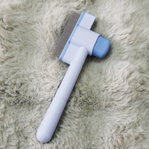 Cat Comb Pet Comb Self Cleaning Upgraded Cat Brush for Long Haired Cats & Dogs, Pink - Image 6