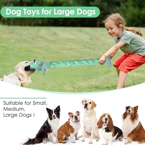 Drmstow Large Squeaky Dog Toys and Interactive Dog Tug-of-War Toy, Tough Plush Dog Toy, Cute Puppy Toys, Pet Chewable Toys Plaything for Small Medium and Large Dogs - Image 4