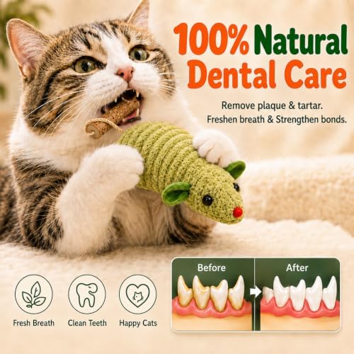 Cat Mouse Toy, 3-Piece Set of Catnip Mice, Interactive Cat Toy for Kittens - Image 4