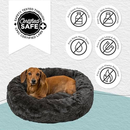 Best Friends by Sheri Original Calming Donut Dog Bed, Mink Dark Gray, 23" - Image 6