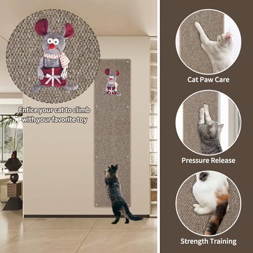 FHTONGE 71x15.8" Thickened Cat Wall Climbing Carpet with 16 Fixed Nails - Image 6