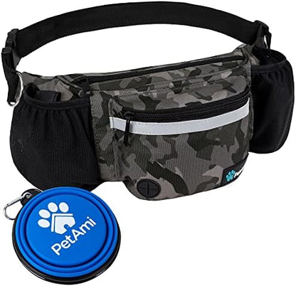 PetAmi Dog Fanny Pack, Treat Pouch for Dog Walking Training, Camo Black by PetAmi
