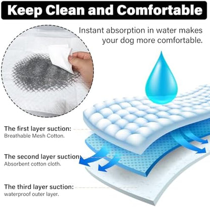 Basics Dog and Puppy Pee Pads with 4-Layer Leak-Proof and Quick-Dry Design for Potty Training, 13” x 17” Ultra Absorbent Disposable Changing Pads for Small Pets -Pink(50 Count) - Image 3