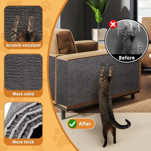 2Pack Cat Scratch Furniture Protector, Self-Adhesive, Dark Gray - Image 2