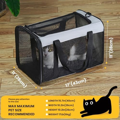 Conlun Soft-Sided Cat Carrier for Small-Medium Cats, Puppies up to 15 Lb, Airline Approved - Image 2