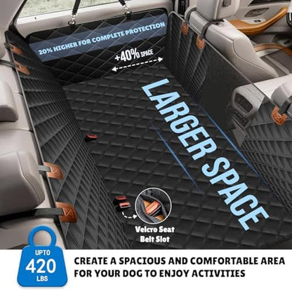 Back Seat Extender, Car Dog Seat with Hard Bottom Holds 420lbs, Thick & Durable Waterproof Pet Hammock Protector for Car, SUV,Truck(Black) - Image 6