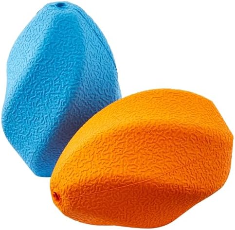 Amazon Basics Interactive Durable Natural Rubber Dog Treat Dispensing Enrichment Chew Toy for Medium Dogs, Multi Color, 2-Pack by AmazonBasics