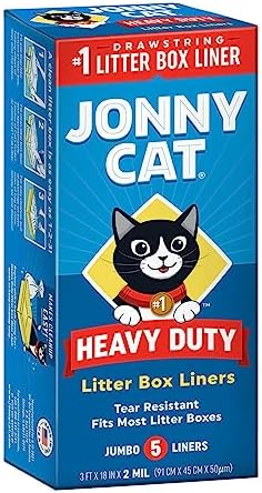 JONNY CAT Litter Box Liners, Heavy Duty Drawstring Liners, Pack of 4 Boxes, 5 Liners per Box, 3 FT X 18 IN, Tear Resistant - Image 2