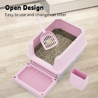 RIZZARI Cat Litter Box Anti-Scatter: Open-Room for Large Cats & Multi-Home - Image 4