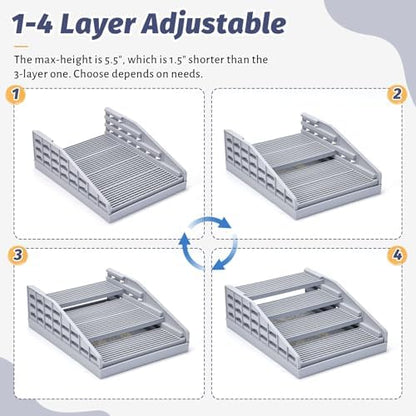 Cat Litter Box Steps, Adjustable 4-Layer, 12.5x16.5x5.5in, Grey - Image 3