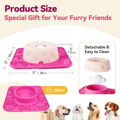 Dog Lick Bowl with Rolling Ball & Non Slip Lick Mat for Dogs & Cats - Image 6