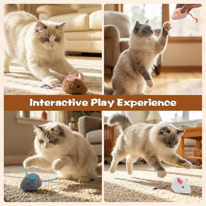 WRW Cat Mice Toys with Catnip for Indoor Cats, 12 Pcs, 7 Colors - Image 6