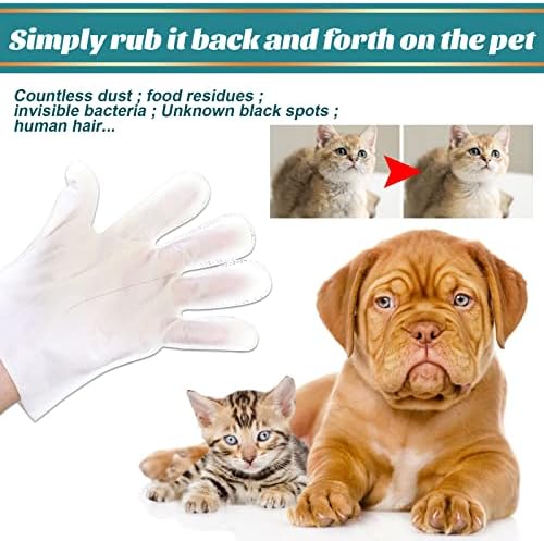 Pet Rinse Free Grooming Gloves, 10Pcs Pet Wipes for Dogs & Cats Wash Free Gloves, Cleansing Grooming with Plant Extract No Rinse Thick Extra Puppy Wipes - Image 3